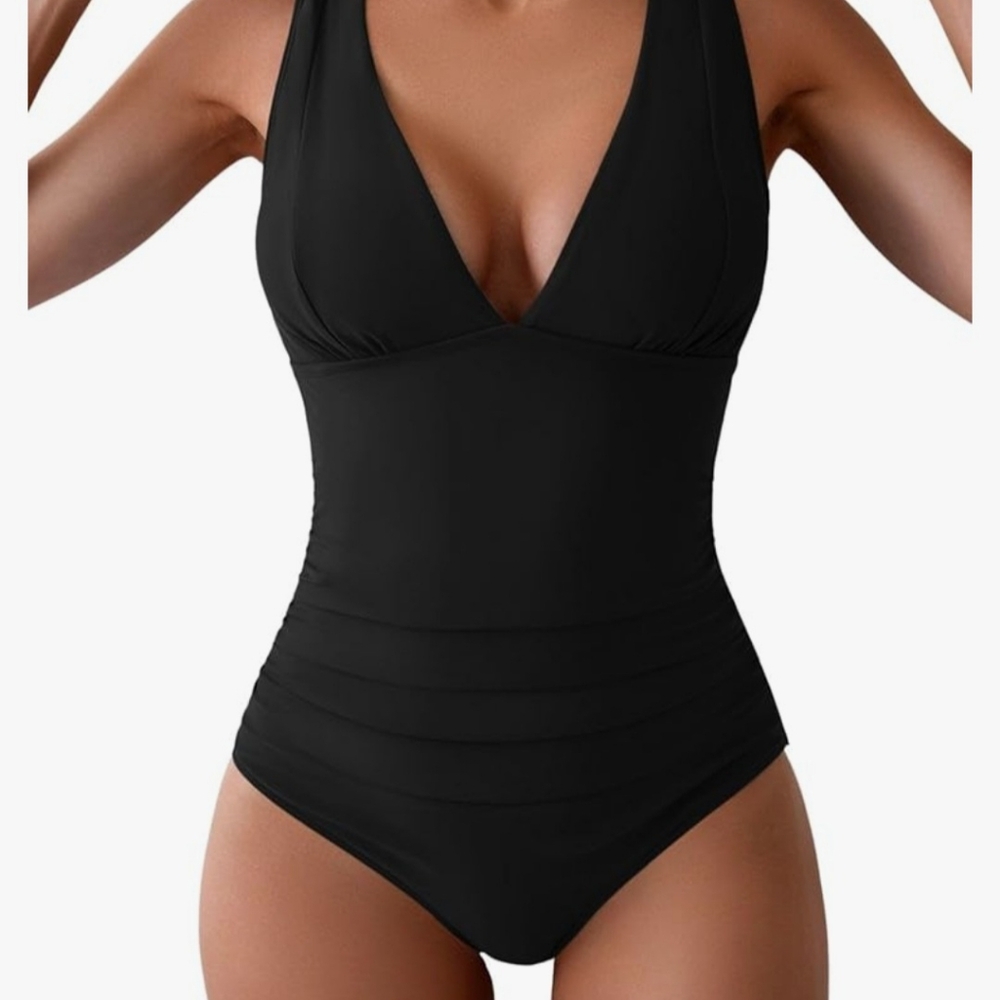 Eomenie Women's Black One Piece Bathing Suit Size Medium ❤️❤️